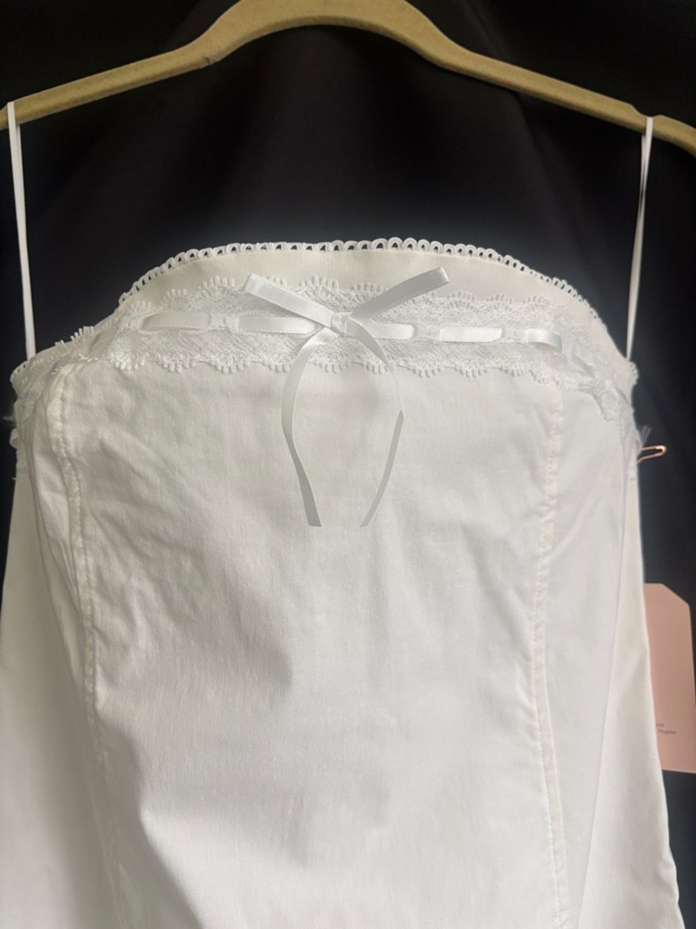 NWT Blashe White Strapless Mini-Dress w/Scallop Trim, Size Medium - Picture 2 of 13